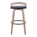 Grotto - Contemporary Fixed Height Barstool With Swivel With Round Footrest (Set of 2) by HouseOfZazla