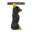 22.17'H Black Dog Side Table Pedestal End Table Stool by HouseOfZazla