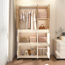 Portable Wardrobe Closet Storage Organizer With 9 Magnetic Doors - Cream White by HouseOfZazla
