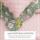 Floral Print & Scalloped Cotton Quilt Set - Gwen Collection by Great Bay Home