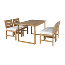 U_STYLE Farmhouse 5-Piece Outdoor Patio Dining Set with Adjustable Legs by HouseOfZazla