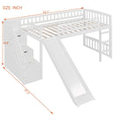 Loft Stairway Bed With 2 Drawers, Convertible Ladder And Slide by HouseOfZazla