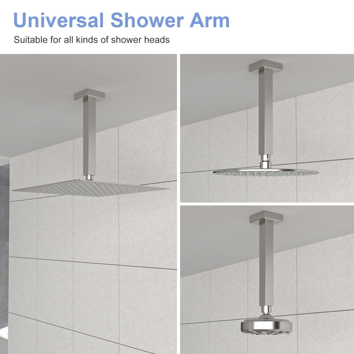 Premium 8" Ceiling Mounted Shower Arm With Flange, photo 17 of 18