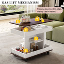 Adjustable End Table With Wheels, 360°Rotating Top And Storage Space by HouseOfZazla