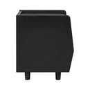 Black Nightstand with Rattan Detail by HouseOfZazla