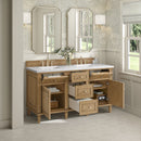James Martin Lorelai 60" Double Bathroom Vanity, Light Natural Oak