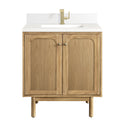 James Martin Laurent 30" Dual Mount Single Bathroom Vanity, Light Natural Oak