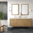 James Martin Laurent 72" Dual Mount Double Bathroom Vanity, Light Natural Oak
