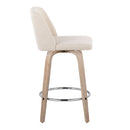 Toriano - Contemporary Fixed Height Counter Stool With Swivel & Round Footrest Modern Design (Set of 2) by HouseOfZazla