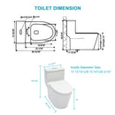 1 Piece Toilet For Bathroom, Dual Flush 1.24 / 1.43 Gpf, Soft Closing Seat - White by HouseOfZazla