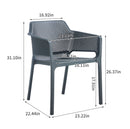 3 Piece Plastic Arm Chair Bistro Grs Premium Ocean Plastic by HouseOfZazla