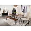 Neve - Sheesham Live Edge Dining Bench With Hairpin Legs - Gray by HouseOfZazla