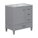 Bathroom Vanity, Modern Bathroom Cabinet With Sink Combo Set, Bathroom Storage Cabinet With A Soft Closing Door And 3 Drawers, Solid Wood Frame by HouseOfZazla