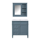 Bathroom Vanity With Medicine Cabinet, Royal Mirror Cabinet, Modern Bathroom Storage Cabinet With 2 Soft Closing Doors And 4 Drawers by HouseOfZazla