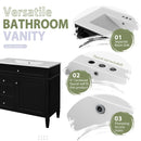 Bathroom Vanity With Mirror Cabinet, Single Sink With 2 Soft Closing Doors And 4 Drawers