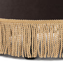 Yolanda 24" Round Upholstered Accent Ottoman - Deep Brown Velvet