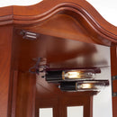 Corner Curio Cabinet With Lights, Adjustable Shelves, Mirrored Back - Walnut by HouseOfZazla