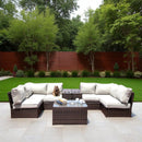 Comfortable Modern Patio Rattan Sectional Set With Cushions by Unique Piece Furniture