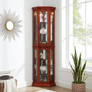 Corner Curio Cabinet With Lights, Adjustable Tempered Glass Shelves, Mirrored Back, Display Cabinet (E26 Light Bulb Not Included) by HouseOfZazla