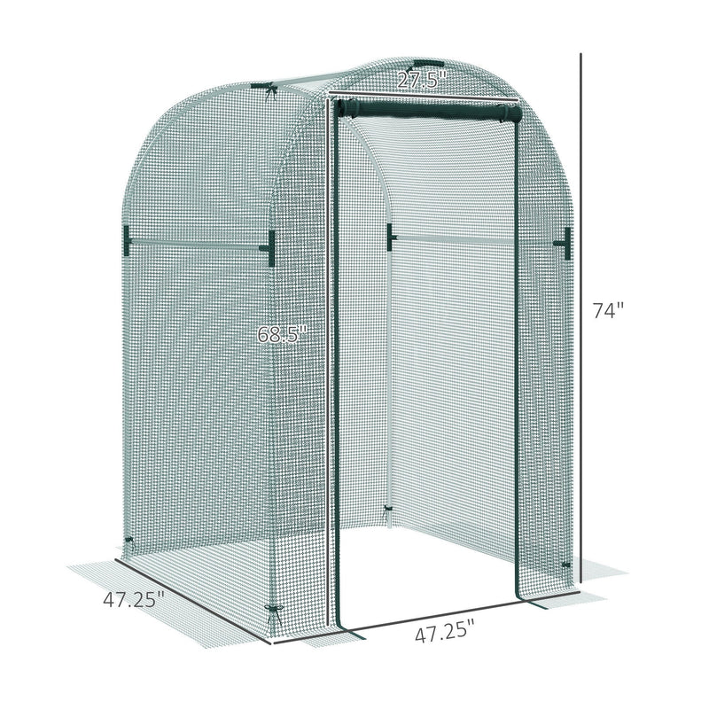 4' x 4' Crop Cage, Plant Protection Tent with Zippered Door and Galvanized Steel Frame, Fruit Cage Netting Cover for Garden, Yard, Lawn, Green