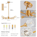 28" Modern Crystal Chandelier with 9 Lights in Golden Finish