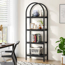 Tall 4 Tier Arched Open Bookshelf Storage Rack - Black by HouseOfZazla