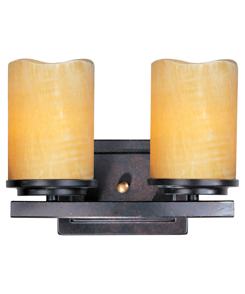 Luminous 11"W 2-Light Bath Vanity Light Fixture Rustic Ebony Finsh by Maxim