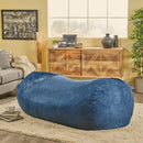 Marlin - 6.5 Foot Cylindrical Bean Bag With Removable Suede Cover - Midnight Blue