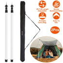 2Pcs Telescoping Tarp Poles Portable Aluminum Awning Poles 3-7.5ft Adjustable Telescopic Tarp Tent Rods
