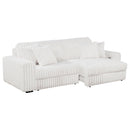 Jacana Corduroy Upholstered Dual Power Chaise Sofa Ivory