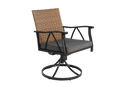 5 Piece Patio Dining Set for 4 with Swivel Rocker Chairs and Steel Table Top by HouseOfZazla