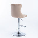 Swivel Barstools Adjusatble Seat Height From 25-33", Modern Upholstered Base Bar Stools With Backs Comfortable Tufted For Home Pub And Kitchen Island (Set of 2)