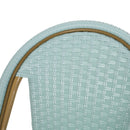 29.5' Outdoor PE Rattan and Aluminum French Barstools, Set of 2