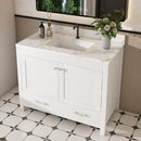 43" Bathroom Vanity, Multi Functional Cabinet, Doors And Drawer - White by HouseOfZazla