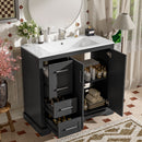 Bathroom Vanity With Sink, Soft Close Doors, Adjustable Shelf & 3 Drawers by HouseOfZazla
