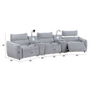 Fullar - LAF Modular Power Motion Recliner - Light Gary Chenille