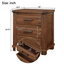 Rustic Three Drawer Reclaimed Solid Wood Farmhouse Nightstand Set of Two by HouseOfZazla