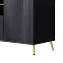 4-Piece Entertainment Wall Unit with 13 shelves,8 Drawers and 2 Cabinets, Multifunctional TV Stand Media Storage Cabinet with Fluted Line Surface for Living Room, for TVs Up to 70"