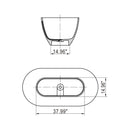 Small Size Stone Resin Solid Surface Oval Shape Freestanding Bathtub For The Bathroom - Matte White by HouseOfZazla