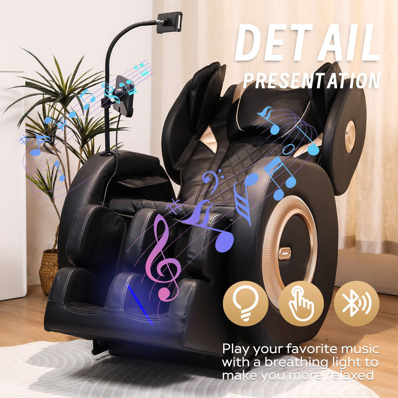 Automatic Massage Chair Recliner With Zero Gravity And Full Body Air Pressure - Black, photo 9 of 9