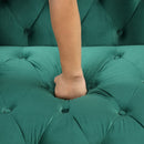 78" Modern Sofa Dutch Plush Upholstered Sofa with Metal Legs, Button Tufted Back Green