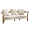 Luxe 76.5 in. Curved 3 Seater Modern Upholstered Chenille Sofa by HouseOfZazla