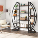 Triple Wide Oval Etagere Bookcase With Shelves For Living Room by HouseOfZazla