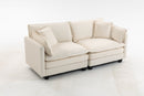 Modern 2-Seats Sectional Sofa with Waist Pillows