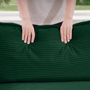 Modern Fabric Living Room Sofa with 4 Pillows, Upholstered Large Deep Seating Loveseat, Green Corduroy