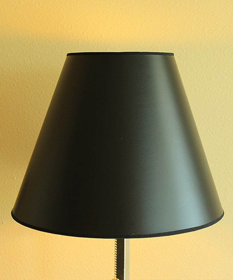 14"W x 11"H Bold Black with True Gold Lining Hard Back Empire Lampshade