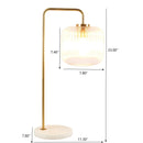 Haven - Clear Table Lamp, Button Control - Gold / White / White Marble by HouseOfZazla