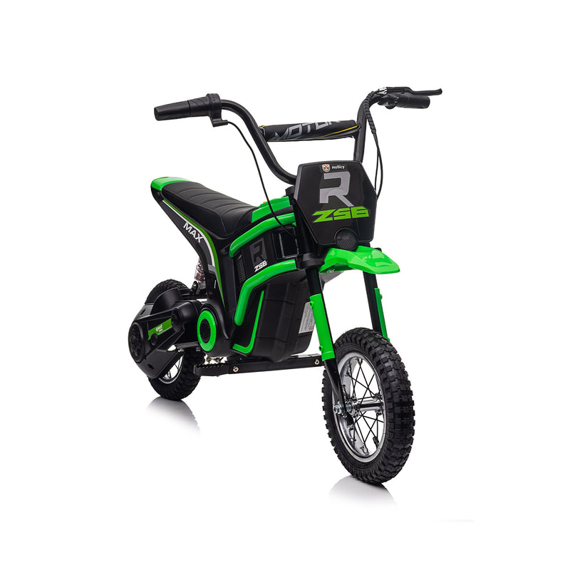 24V14ah Kids Ride On 24V Electric Toy Motocross Motorcycle Dirt Bike-XXL large,Speeds up to 14.29MPH,Dual Suspension, Hand-Operated Dual Brakes, Twist Grip Throttle, Authentic Motocross Bike Geometry