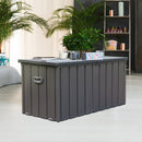 100 Gallon Outdoor Storage Deck Box - Waterproof, Dark Gray