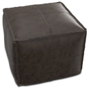 Sheffield - Square Pouf - Distressed Dark Brown by HouseOfZazla